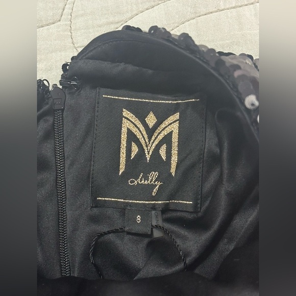 NWT Milly Sabine 3D Sequin Rosette Column Gown Size 8 - Picture 9 of 12